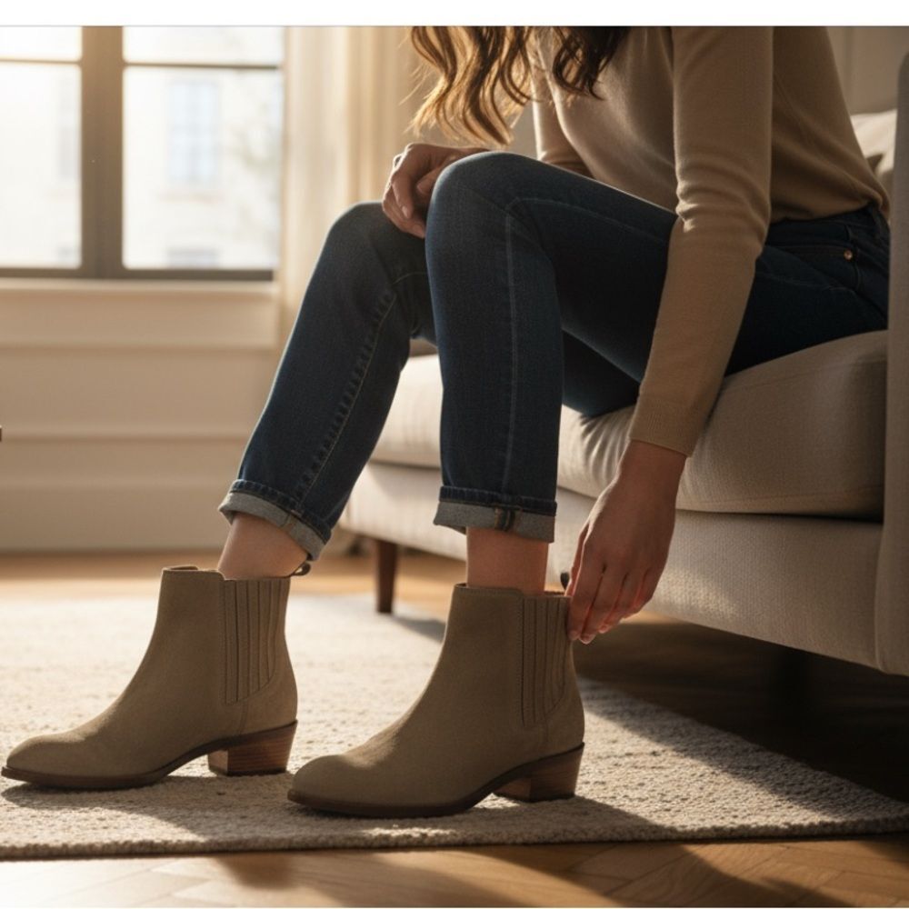 Kork-Ease Suede Leather Ankle Boots | Size 8.5M